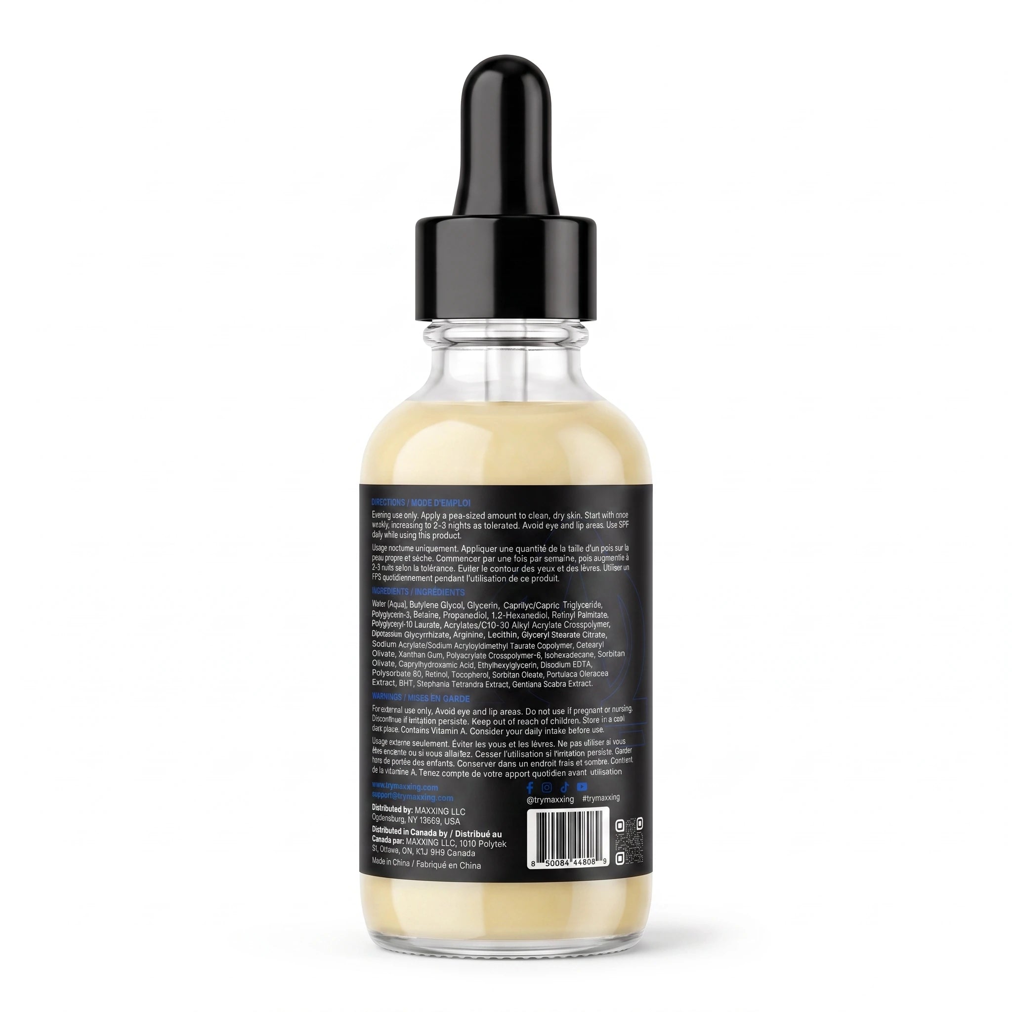 Smooth Criminal Retinol 0.3% Serum bottle back label