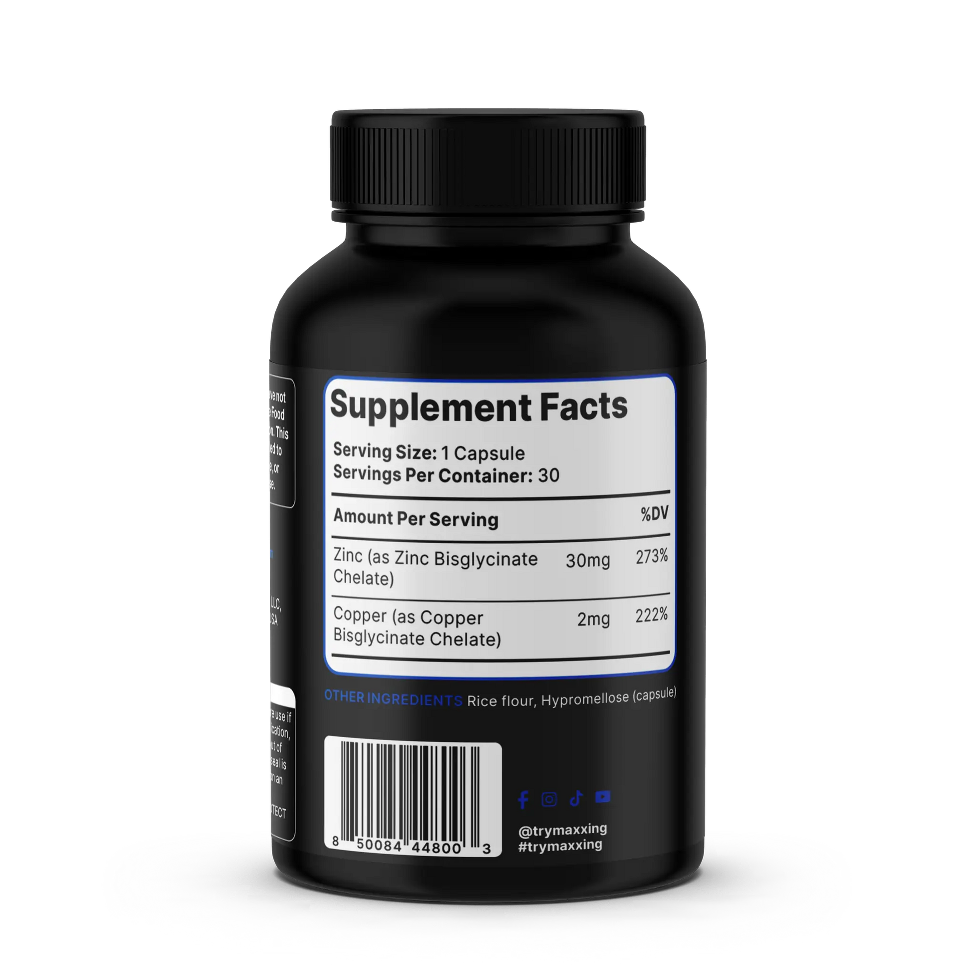 MAXXING Zinc About It Zinc Bisglycinate 30mg + Copper 2mg Capsules - MAXXING