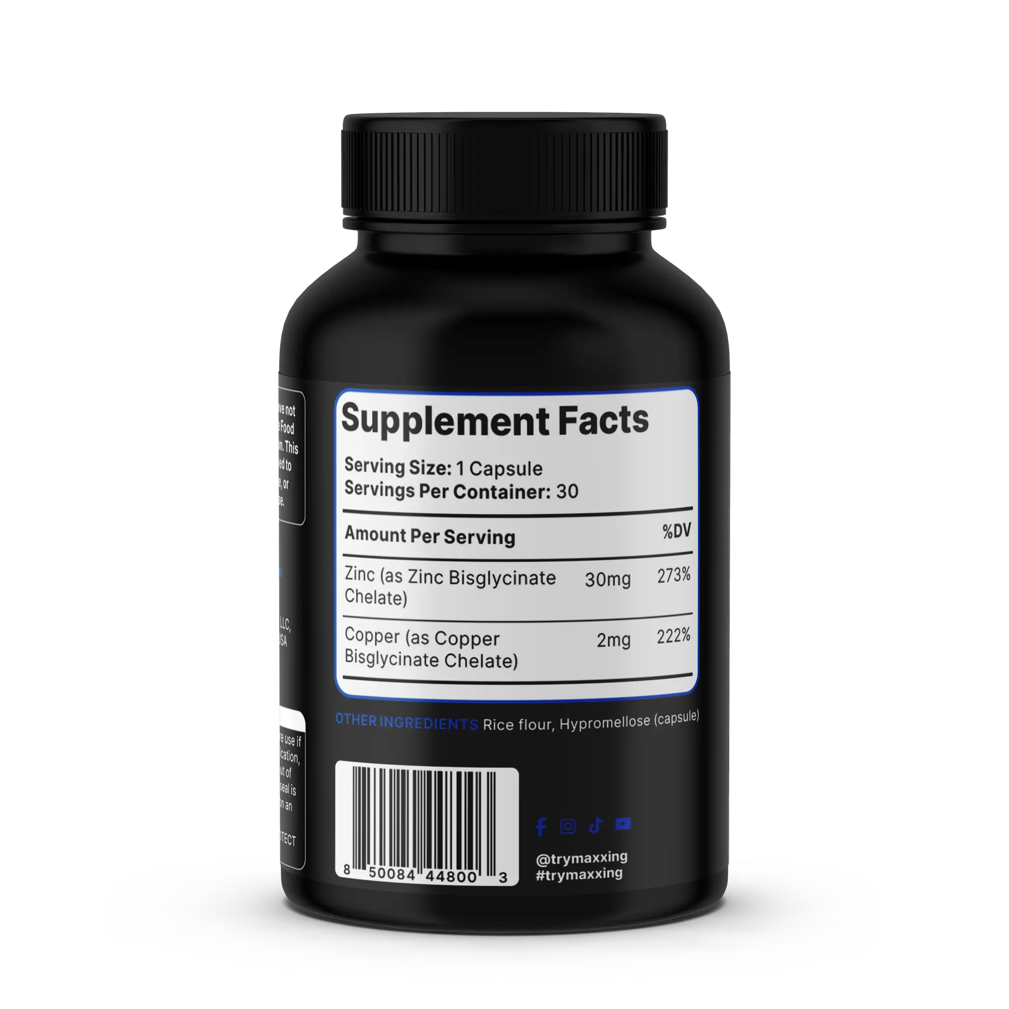 MAXXING Zinc About It Zinc Bisglycinate 30mg + Copper 2mg Capsules - MAXXING