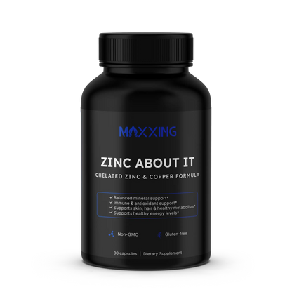 MAXXING Zinc About It Zinc Bisglycinate 30mg + Copper 2mg Capsules - MAXXING