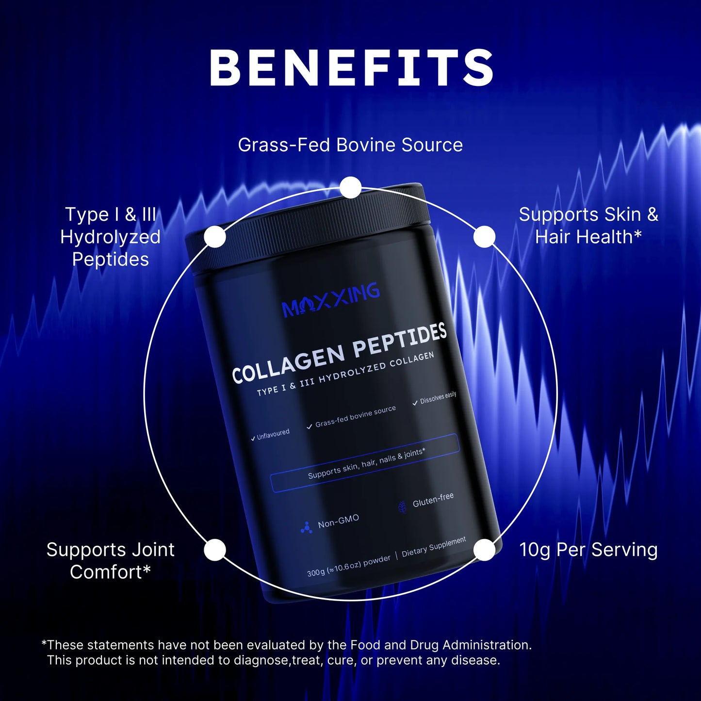 MAXXING Collagen Peptides Hydrolyzed Bovine Protein Powder