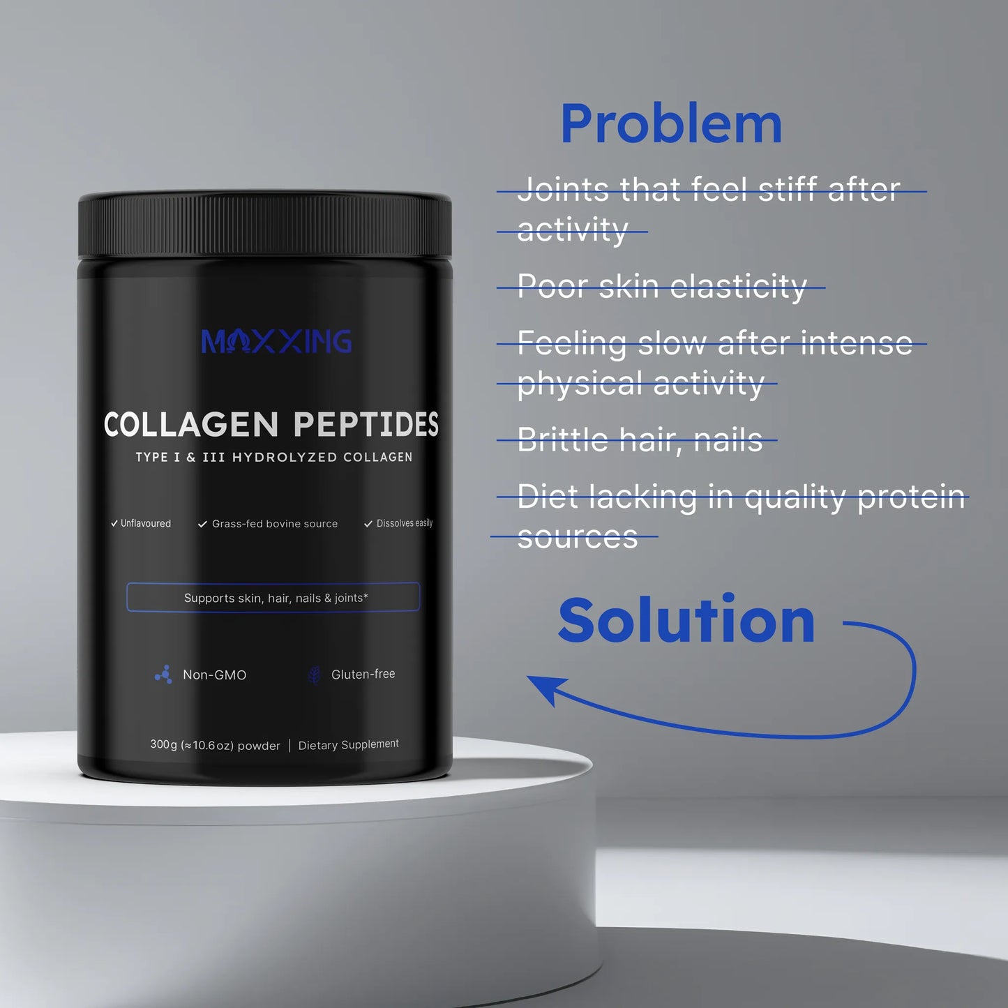 MAXXING Collagen Peptides Hydrolyzed Bovine Protein Powder