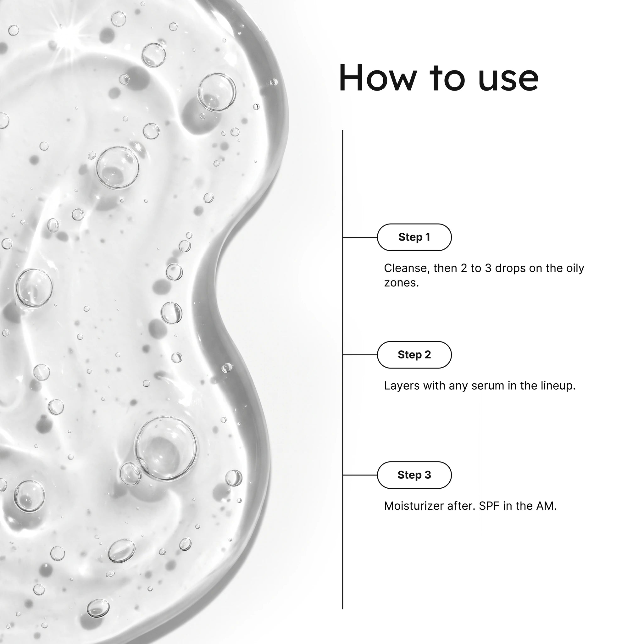 How Clear Dominance Niacinamide 5% + Zinc Serum works infographic