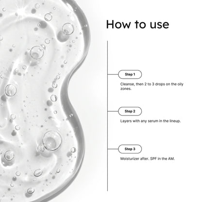 How Clear Dominance Niacinamide 5% + Zinc Serum works infographic