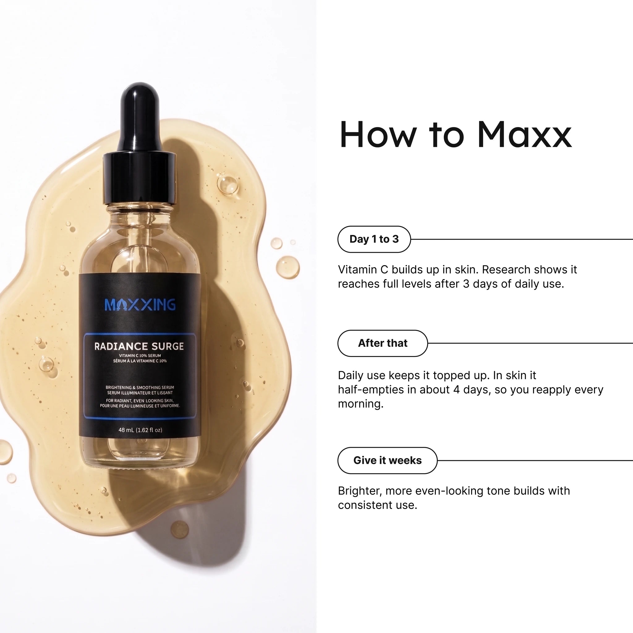 How to use Radiance Surge Vitamin C 10% Serum