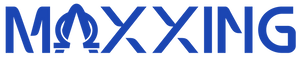 Blue logo with the text 'MAXXING' on a white background