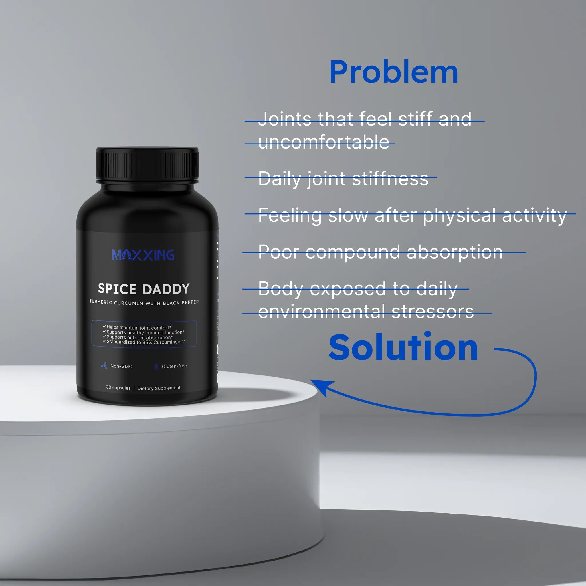 MAXXING Spice Daddy Turmeric Extract 500mg + Black Pepper Capsules - MAXXING